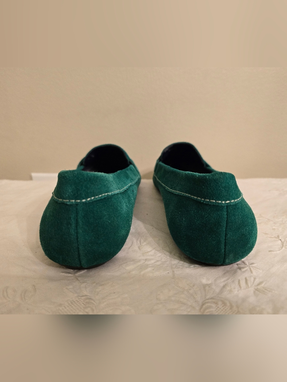 Talbots Green Suede Penny Loafers T Loafers In Excellent Condition Size 9.5 - Picture 4 of 7